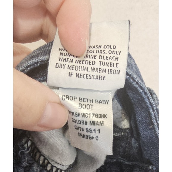 Hudson Jeans Womens 27 Crop Baby Beth Boot Cut Stretch Whisker Low Rise Vtg Y2K - Picture 9 of 10